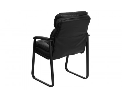 BLNK - Isla LeatherSoft Executive Side Reception Chair with Lumbar Support and Sled Base