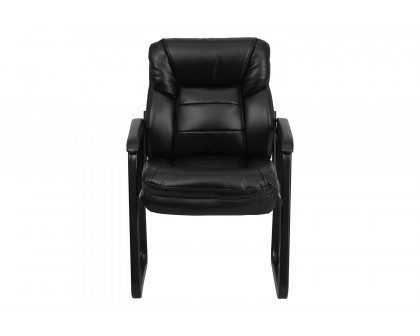 BLNK - Isla LeatherSoft Executive Side Reception Chair with Lumbar Support and Sled Base