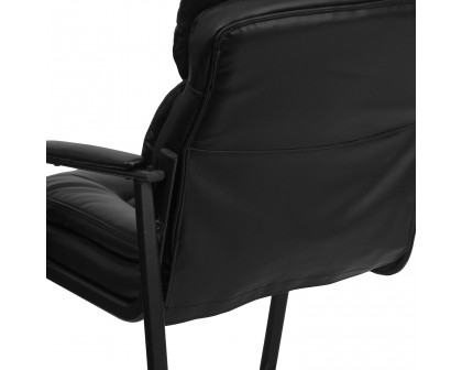 BLNK - Isla LeatherSoft Executive Side Reception Chair with Lumbar Support and Sled Base