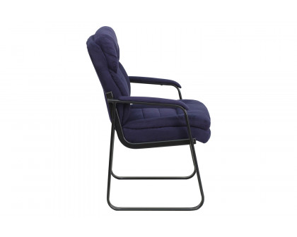 BLNK™ Isla Microfiber Executive Side Reception Chair with Lumbar Support and Sled Base - Navy