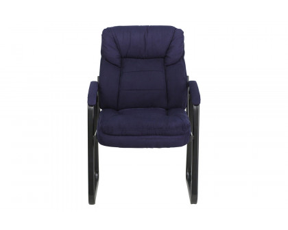 BLNK™ Isla Microfiber Executive Side Reception Chair with Lumbar Support and Sled Base - Navy