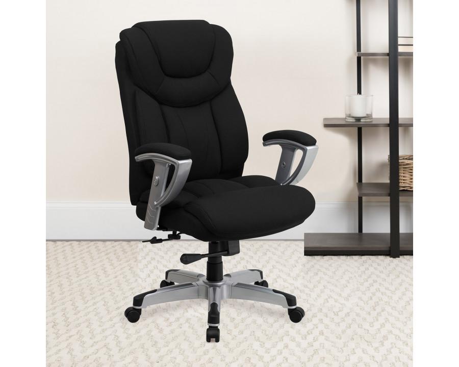 BLNK - HERCULES Series Fabric Executive Ergonomic Office Chair with Silver Adjustable Arms