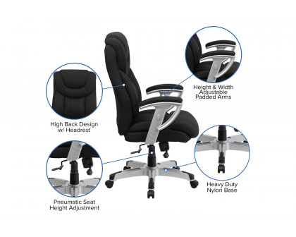 BLNK - HERCULES Series Fabric Executive Ergonomic Office Chair with Silver Adjustable Arms