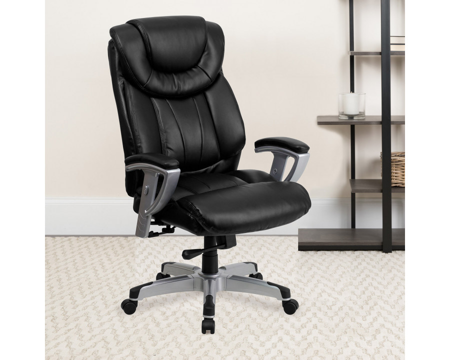 BLNK - HERCULES Series LeatherSoft Executive Ergonomic Office Chair with Silver Adjustable Arms