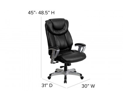 BLNK - HERCULES Series LeatherSoft Executive Ergonomic Office Chair with Silver Adjustable Arms