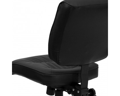 BLNK Cole LeatherSoft Mid-Back Black Multifunction Swivel Ergonomic Task Office Chair