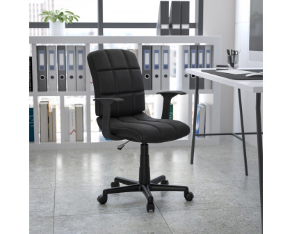 BLNK Clayton Vinyl Mid-Back Quilted Swivel Task Office Chair