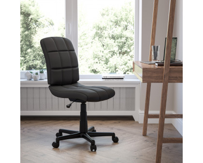 BLNK Clayton Vinyl Mid-Back Quilted Swivel Task Office Chair