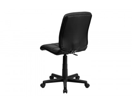 BLNK Clayton Vinyl Mid-Back Quilted Swivel Task Office Chair - Black