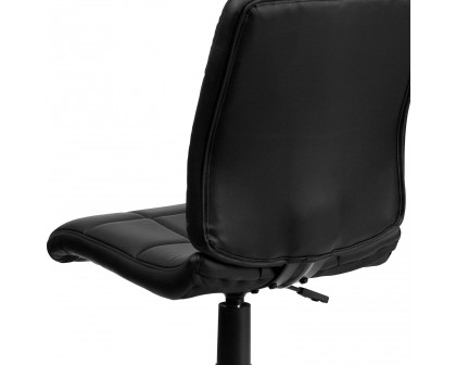 BLNK Clayton Vinyl Mid-Back Quilted Swivel Task Office Chair - Black