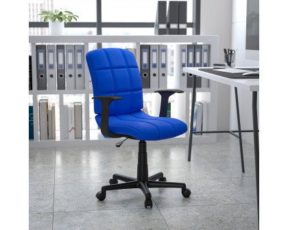 BLNK Clayton Vinyl Mid-Back Quilted Swivel Task Office Chair