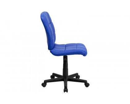 BLNK Clayton Vinyl Mid-Back Quilted Swivel Task Office Chair - Blue