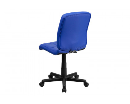 BLNK Clayton Vinyl Mid-Back Quilted Swivel Task Office Chair - Blue