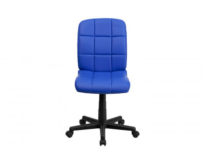 BLNK Clayton Vinyl Mid-Back Quilted Swivel Task Office Chair - Blue