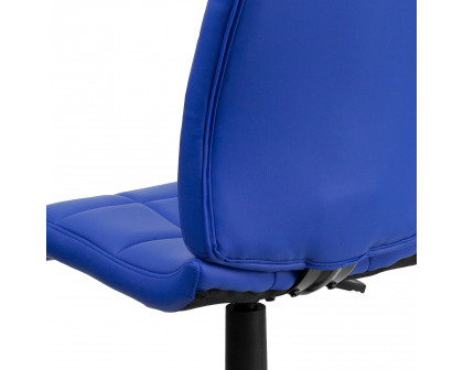 BLNK Clayton Vinyl Mid-Back Quilted Swivel Task Office Chair - Blue