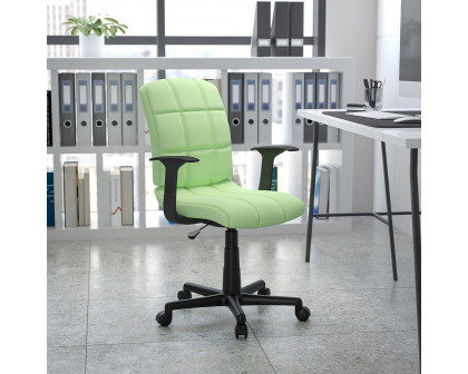 BLNK Clayton Vinyl Mid-Back Quilted Swivel Task Office Chair