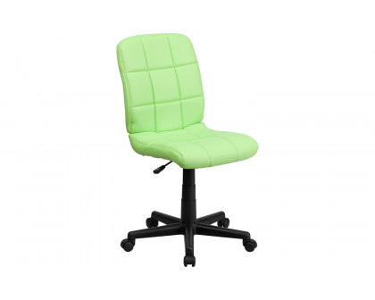 BLNK Clayton Vinyl Mid-Back Quilted Swivel Task Office Chair - Green