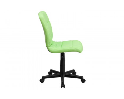 BLNK Clayton Vinyl Mid-Back Quilted Swivel Task Office Chair - Green