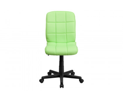 BLNK Clayton Vinyl Mid-Back Quilted Swivel Task Office Chair - Green