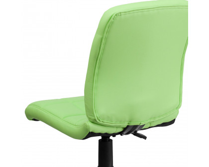 BLNK Clayton Vinyl Mid-Back Quilted Swivel Task Office Chair - Green