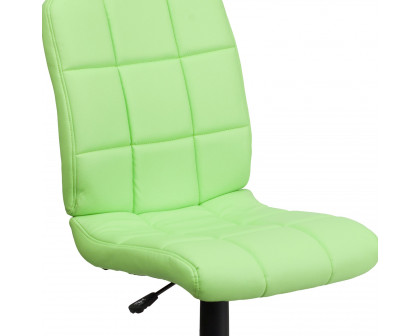 BLNK Clayton Vinyl Mid-Back Quilted Swivel Task Office Chair - Green