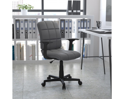 BLNK Clayton Vinyl Mid-Back Quilted Swivel Task Office Chair