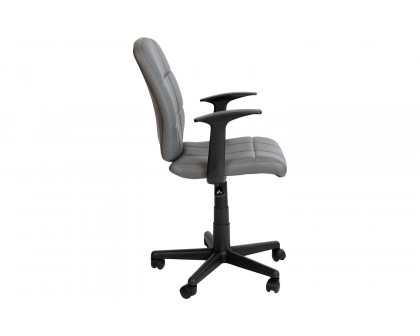 BLNK Clayton Vinyl Mid-Back Quilted Swivel Task Office Chair - Gray, with Arms