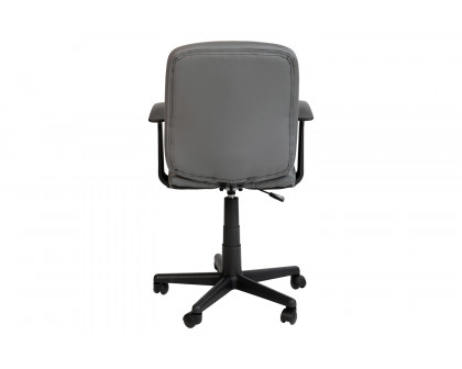 BLNK Clayton Vinyl Mid-Back Quilted Swivel Task Office Chair - Gray, with Arms