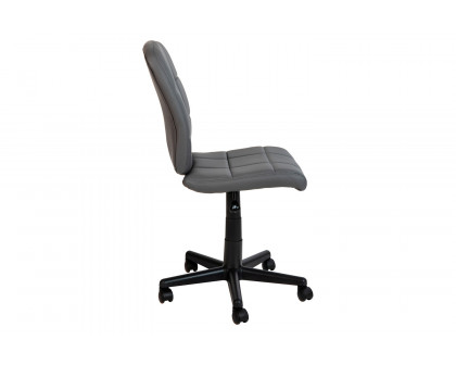 BLNK Clayton Vinyl Mid-Back Quilted Swivel Task Office Chair - Gray