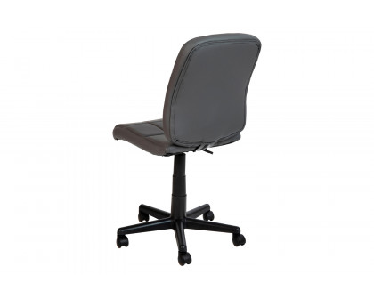 BLNK Clayton Vinyl Mid-Back Quilted Swivel Task Office Chair - Gray