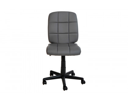 BLNK Clayton Vinyl Mid-Back Quilted Swivel Task Office Chair - Gray