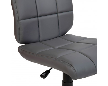 BLNK Clayton Vinyl Mid-Back Quilted Swivel Task Office Chair - Gray