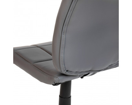 BLNK Clayton Vinyl Mid-Back Quilted Swivel Task Office Chair - Gray