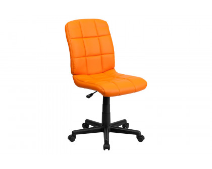 BLNK Clayton Vinyl Mid-Back Quilted Swivel Task Office Chair - Orange