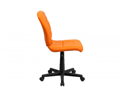 BLNK Clayton Vinyl Mid-Back Quilted Swivel Task Office Chair - Orange