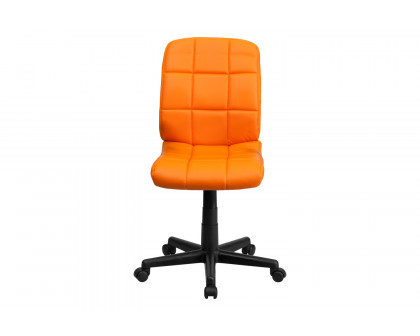 BLNK Clayton Vinyl Mid-Back Quilted Swivel Task Office Chair - Orange