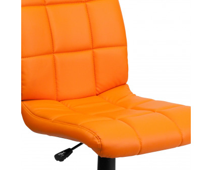 BLNK Clayton Vinyl Mid-Back Quilted Swivel Task Office Chair - Orange