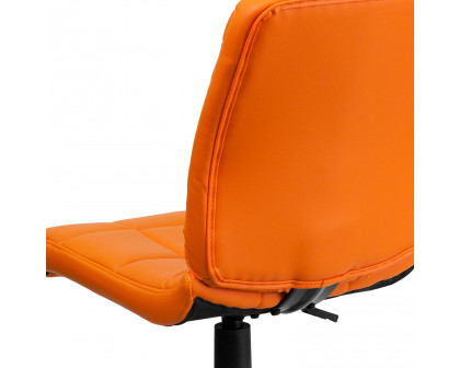 BLNK Clayton Vinyl Mid-Back Quilted Swivel Task Office Chair - Orange