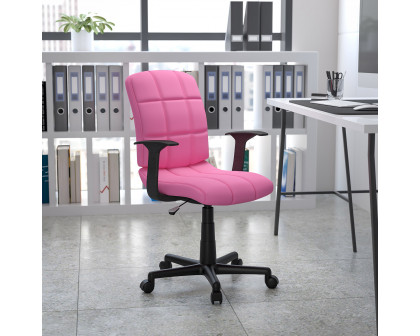 BLNK Clayton Vinyl Mid-Back Quilted Swivel Task Office Chair