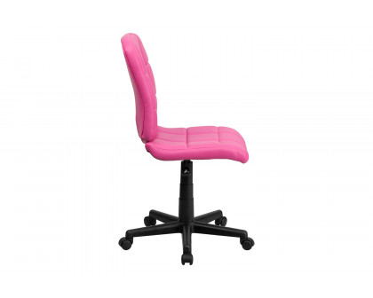 BLNK Clayton Vinyl Mid-Back Quilted Swivel Task Office Chair - Pink