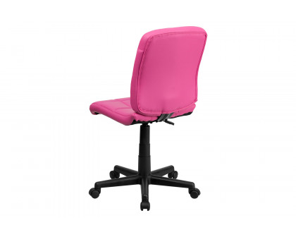 BLNK Clayton Vinyl Mid-Back Quilted Swivel Task Office Chair - Pink