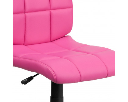 BLNK Clayton Vinyl Mid-Back Quilted Swivel Task Office Chair - Pink