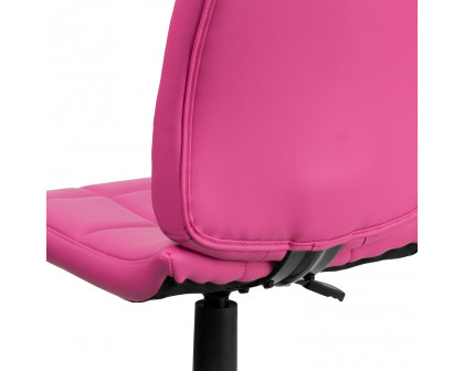 BLNK Clayton Vinyl Mid-Back Quilted Swivel Task Office Chair - Pink