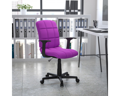 BLNK Clayton Vinyl Mid-Back Quilted Swivel Task Office Chair