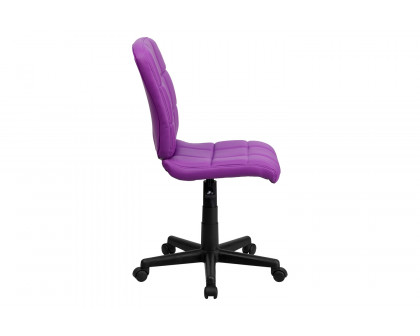 BLNK Clayton Vinyl Mid-Back Quilted Swivel Task Office Chair - Purple