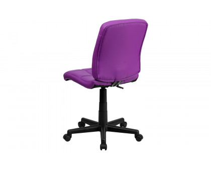 BLNK Clayton Vinyl Mid-Back Quilted Swivel Task Office Chair - Purple