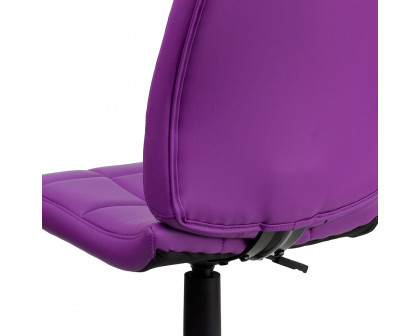 BLNK Clayton Vinyl Mid-Back Quilted Swivel Task Office Chair - Purple