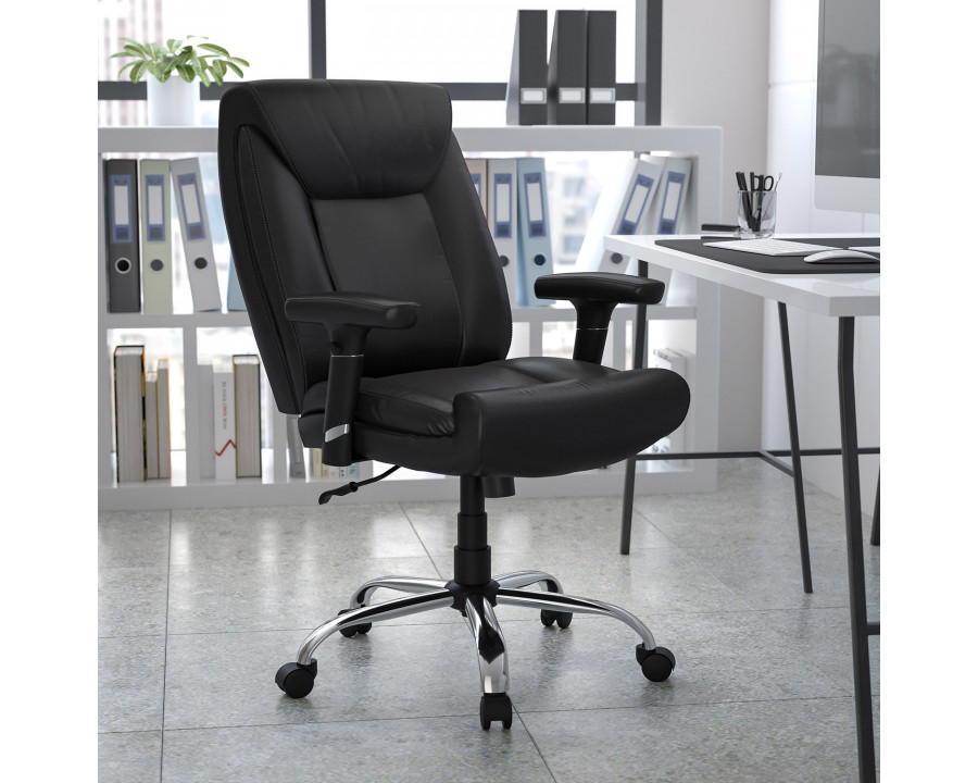 BLNK - HERCULES Series LeatherSoft Deep Tufted Ergonomic Task Office Chair with Adjustable Arms