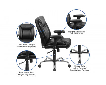 BLNK - HERCULES Series LeatherSoft Deep Tufted Ergonomic Task Office Chair with Adjustable Arms