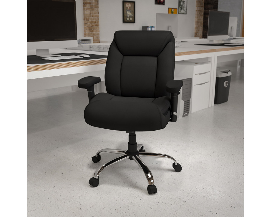 BLNK - HERCULES Series Fabric Deep Tufted Swivel Ergonomic Task Office Chair with Adjustable Arms